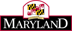 State of Maryland logo with flag above text