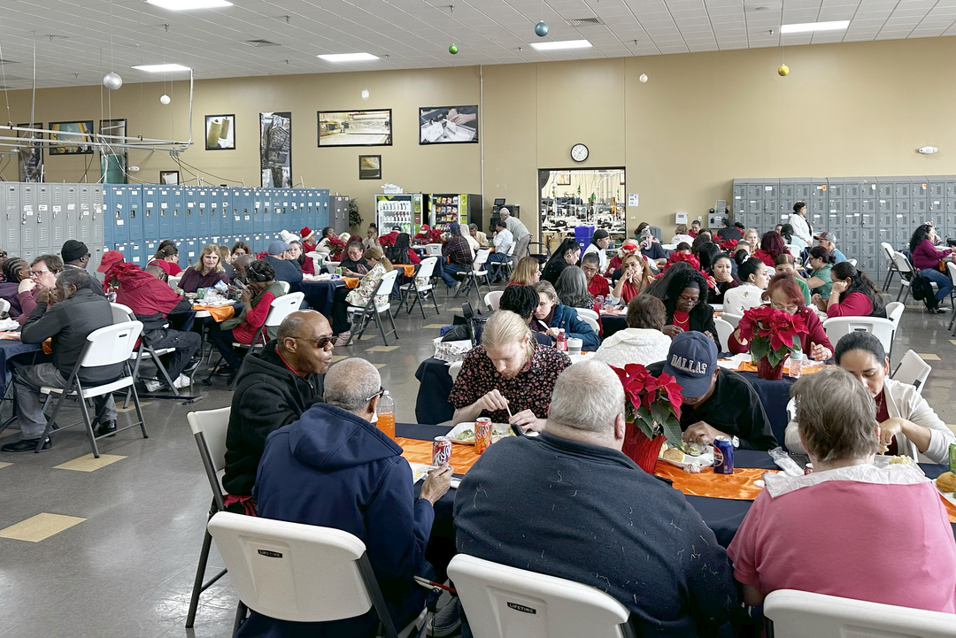 2025 Holiday Party at Raleigh facility with associates enjoying a meal together